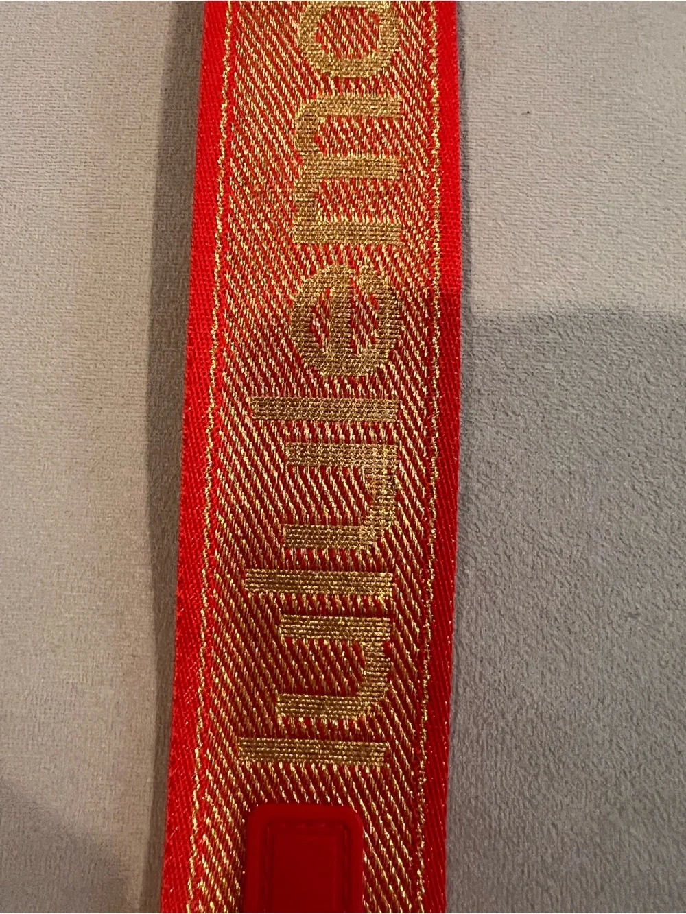 Lululemon Neverlost Keychain- Red and Gold Key Strap with Clasp